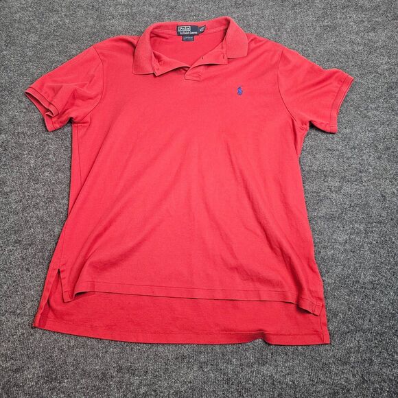Polo by Ralph Lauren Custom Fit polo shirt size large red with Blue pony Logo XL - Picture 1 of 8